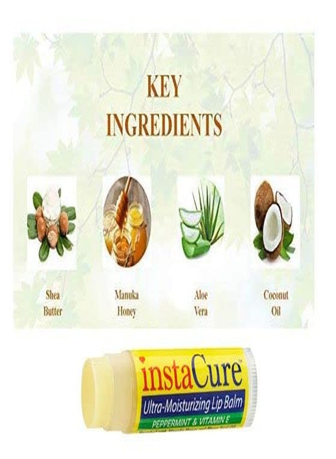 InstaCure 4-Pack | Vanilla Bean & Vitamin E, Peppermint & Vitamin E Lip Balm & Sweet Vanilla Mint Lip Repair with Manuka Honey | Ultra-Moisturizing, Heals Chapped, Dry & Cracked Lips Fast - Image 4